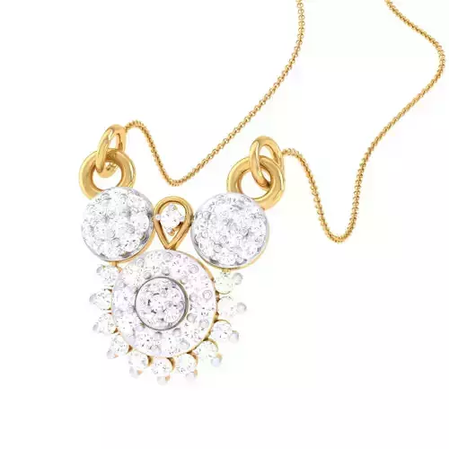 3D Printable Cad jewelry design of Lady diamond Pendant