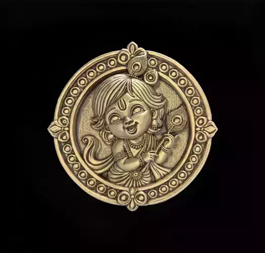 God  Krishna 3D Model for CNC Bas-Relief and 3D Printing