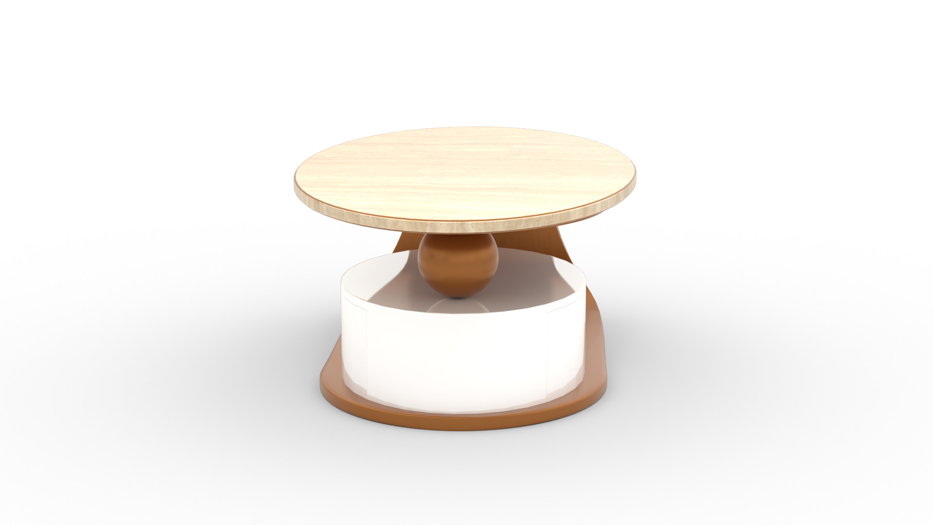 Modern Round Coffee Table Low-poly 3D model_8