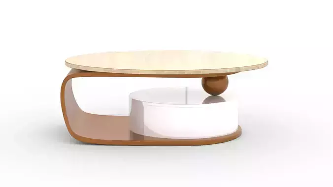 Modern Round Coffee Table Low-poly 3D model