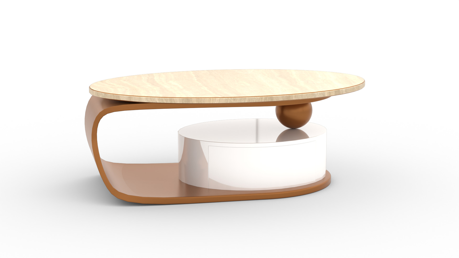 Modern Round Coffee Table Low-poly 3D model_2