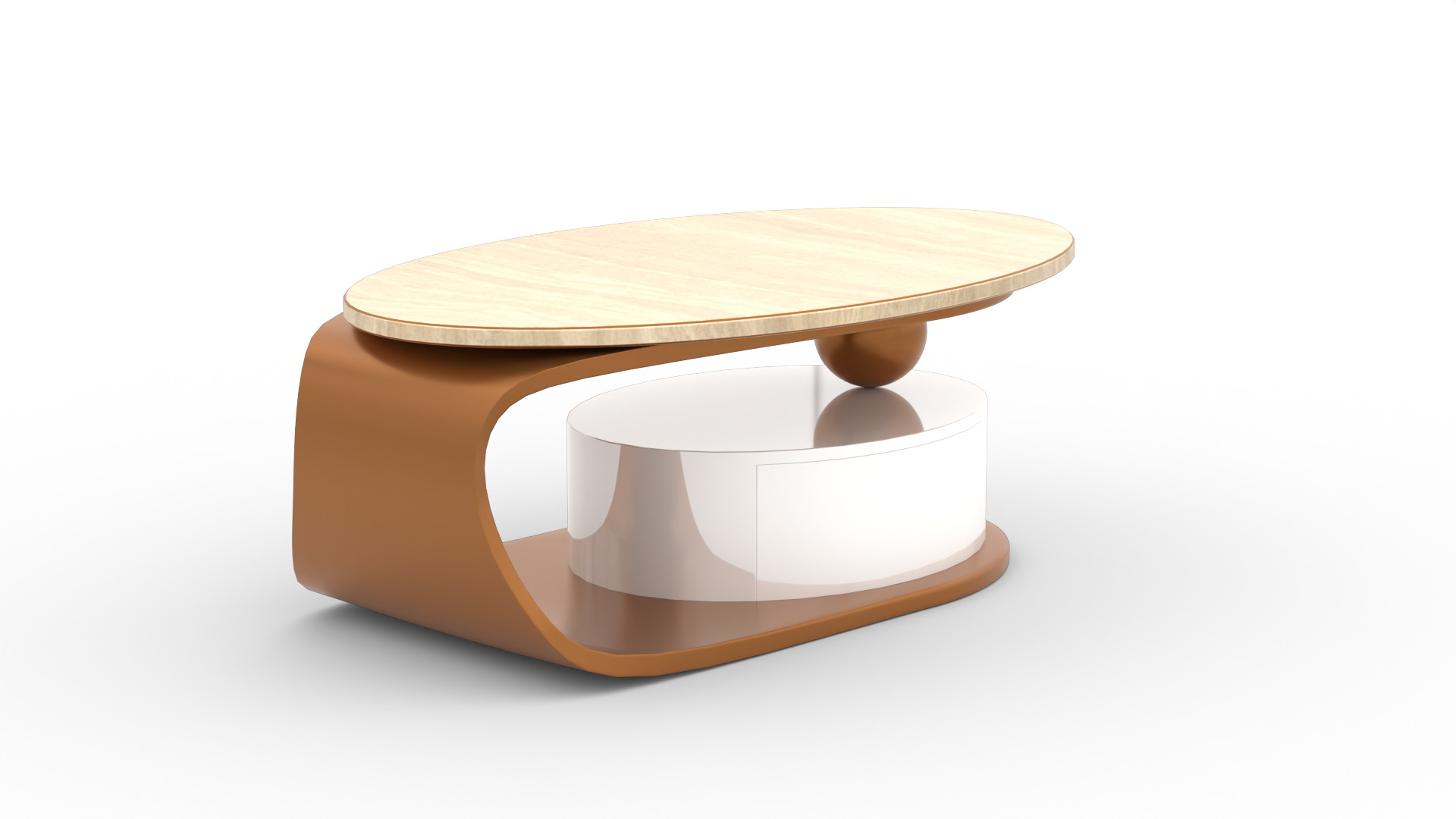 Modern Round Coffee Table Low-poly 3D model_4