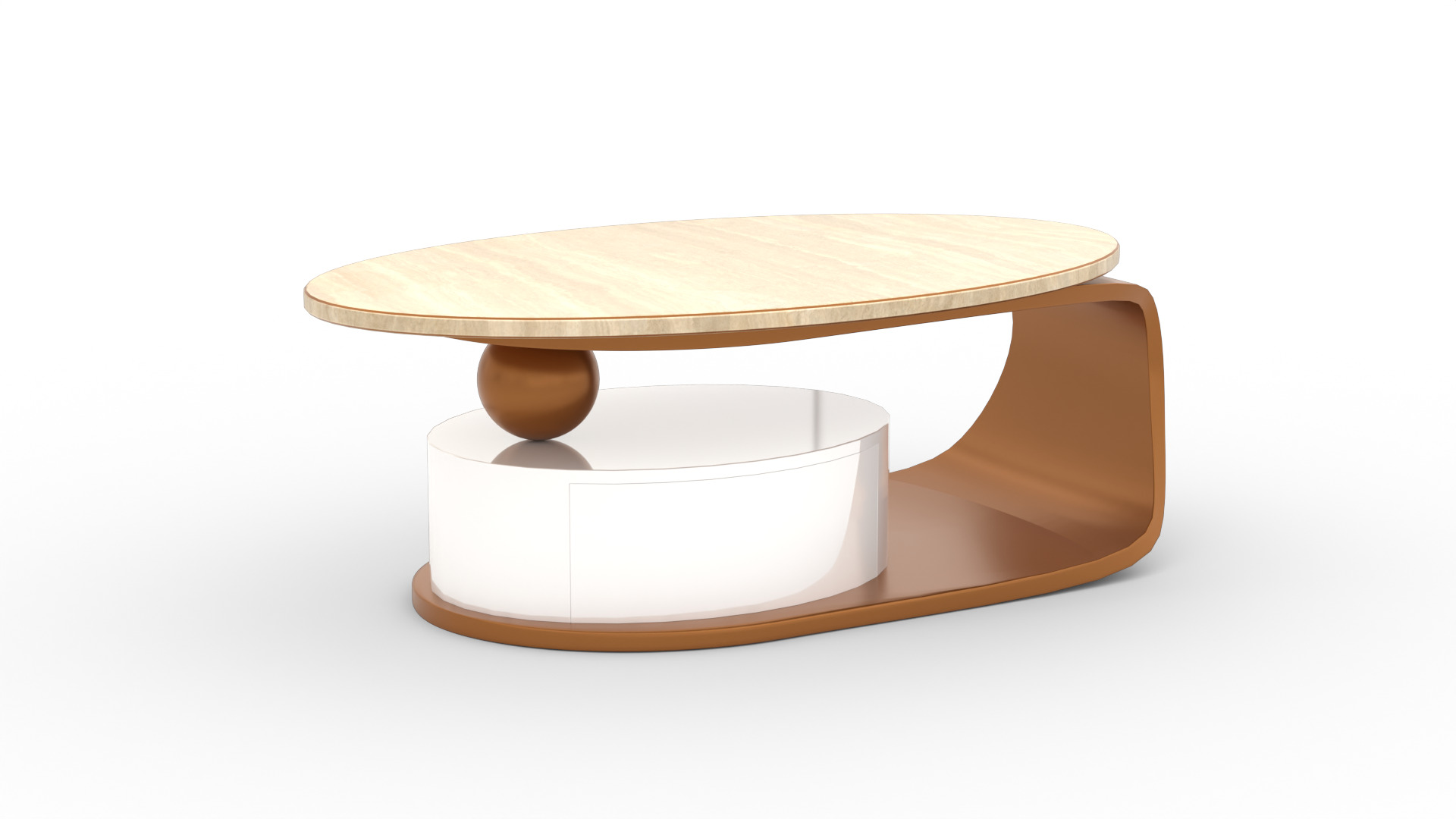 Modern Round Coffee Table Low-poly 3D model_7
