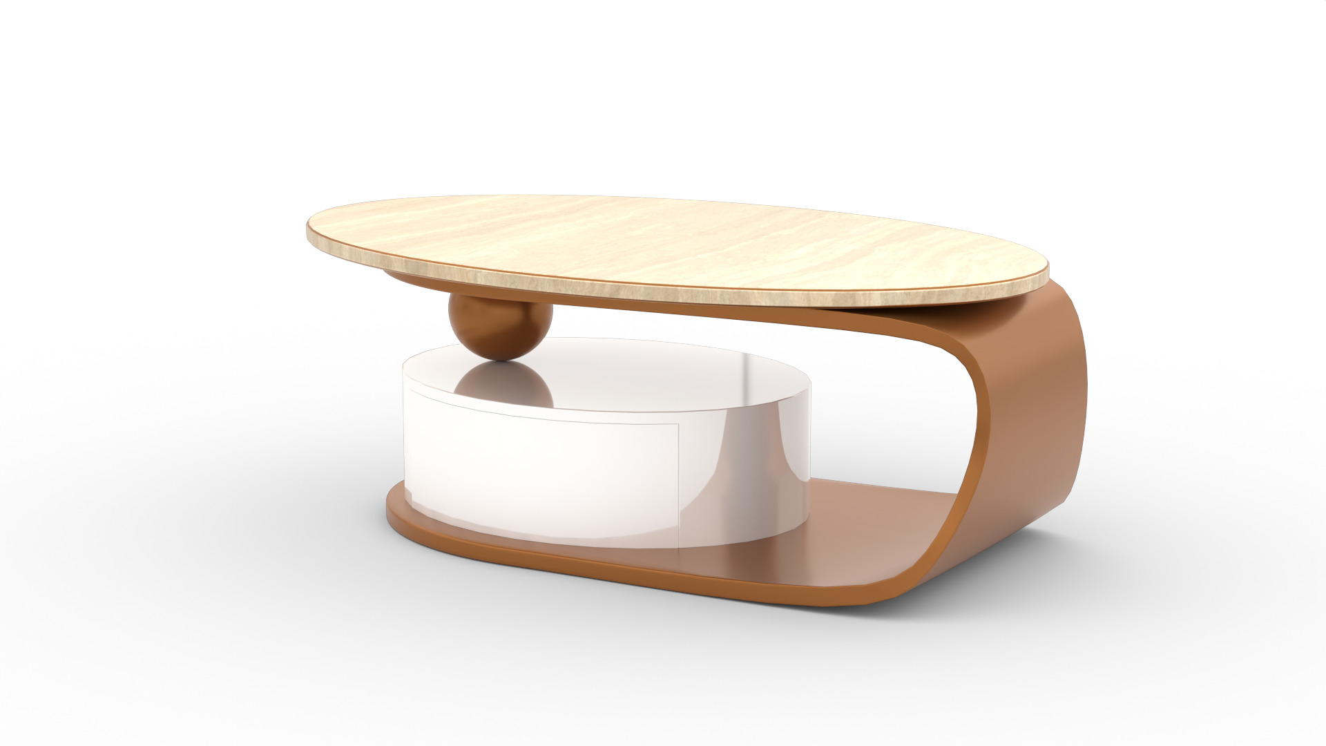Modern Round Coffee Table Low-poly 3D model_6
