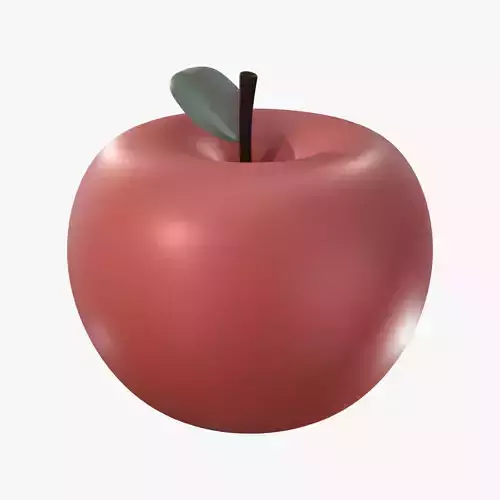 Low-poly style cartoon apple 3D model