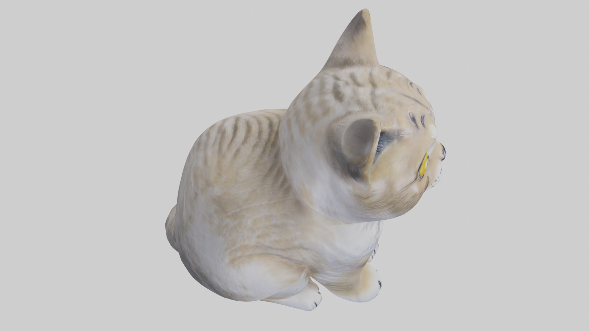 Scottish Fold Cat statue model Low-poly 3D model_18