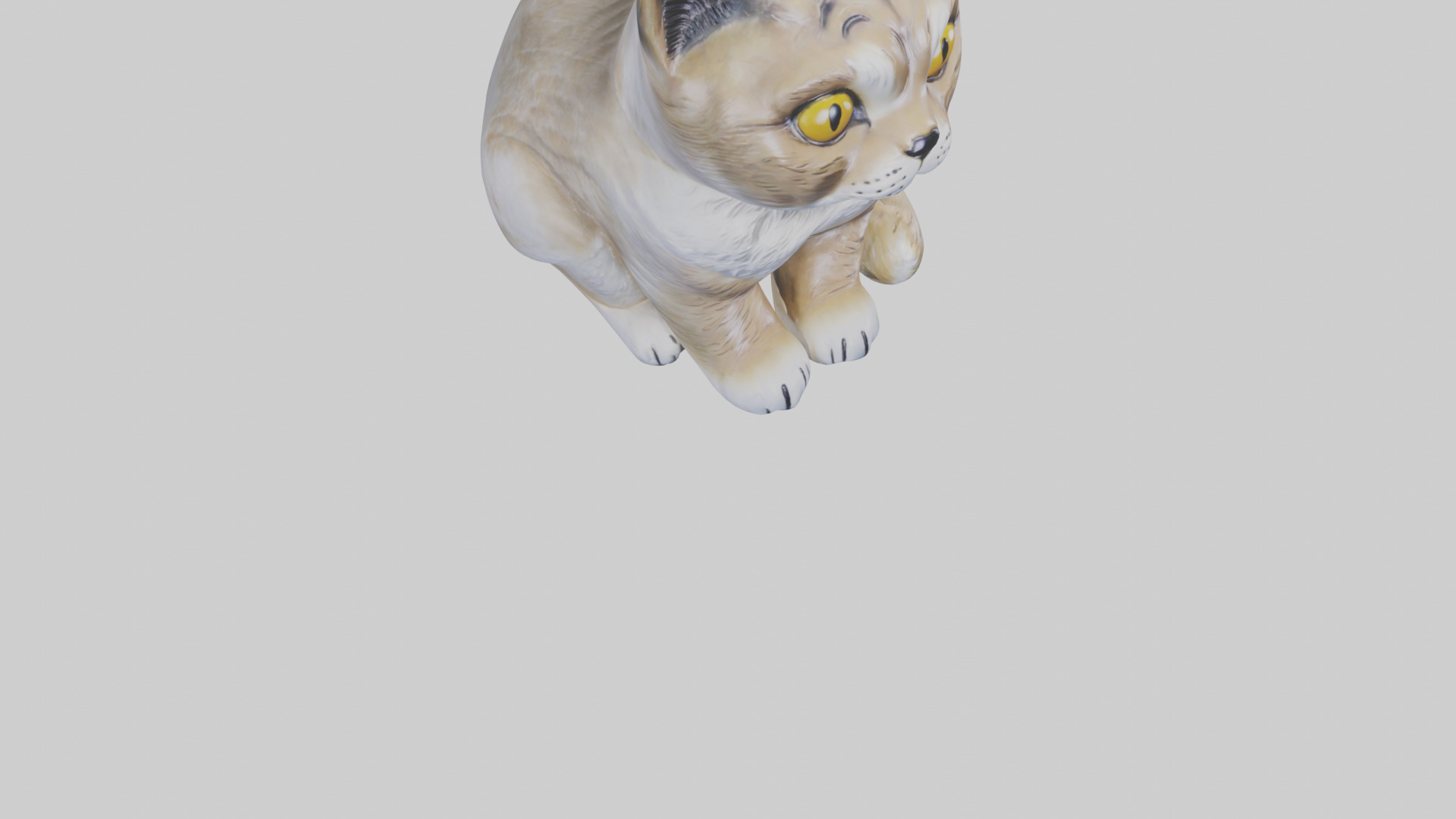 Scottish Fold Cat statue model Low-poly 3D model_7
