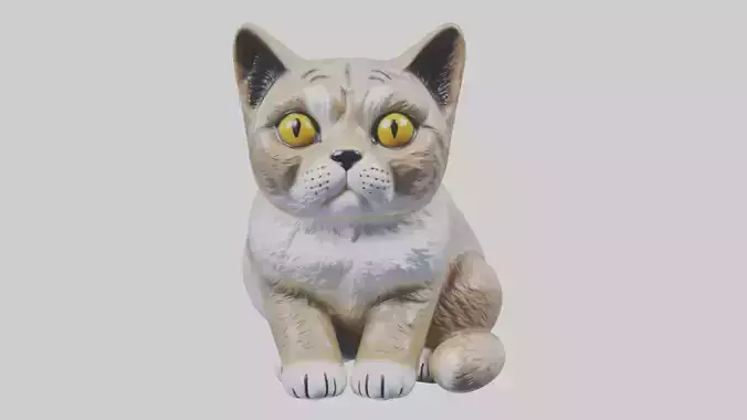 Scottish Fold Cat statue model