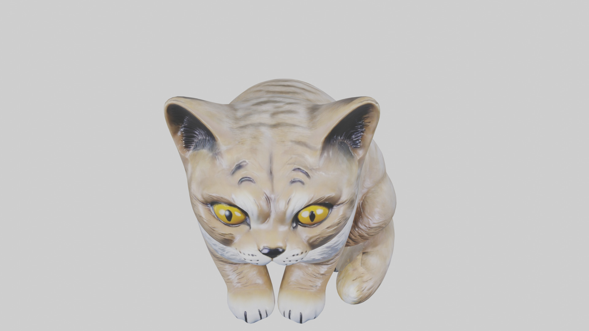 Scottish Fold Cat statue model Low-poly 3D model_16