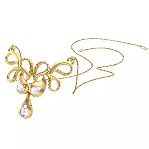 3D Printable Cad jewelry design of Lady diamond Pendant