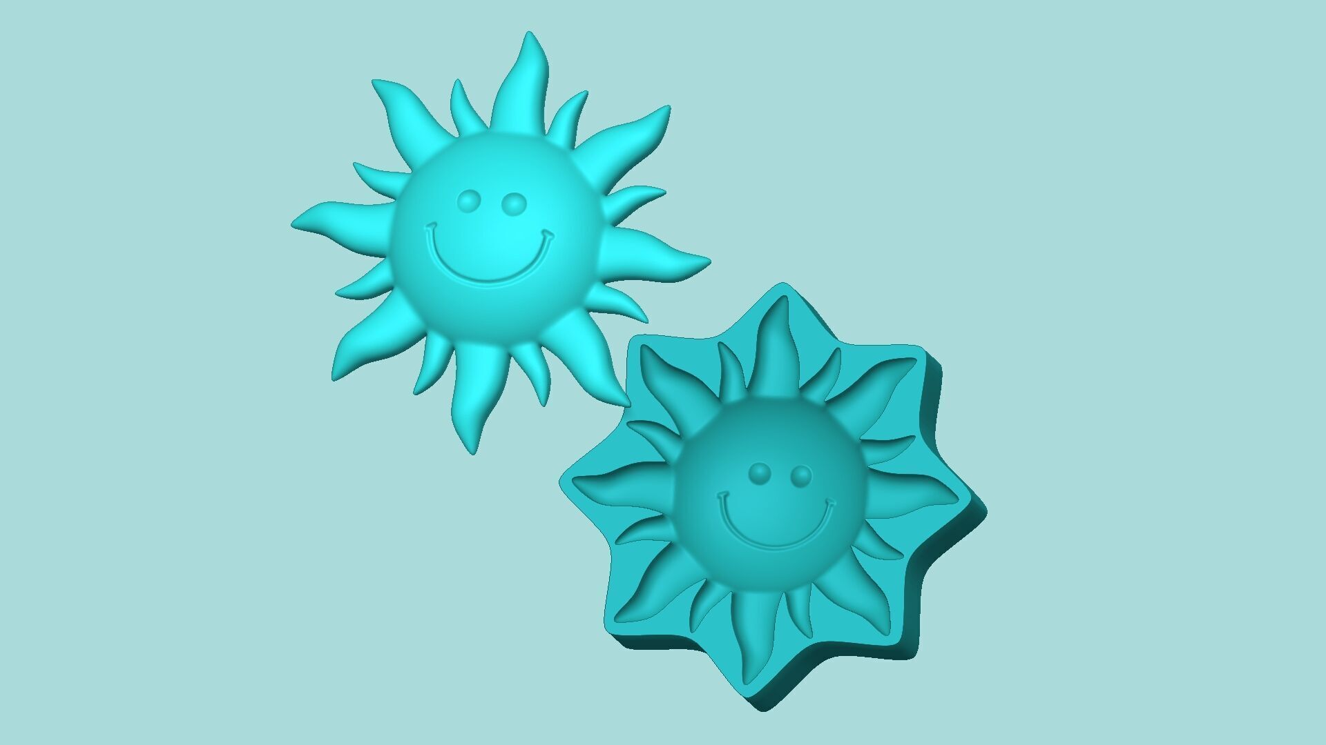 Sun Face Mold - Silicon Maker Template 3D print model_0
