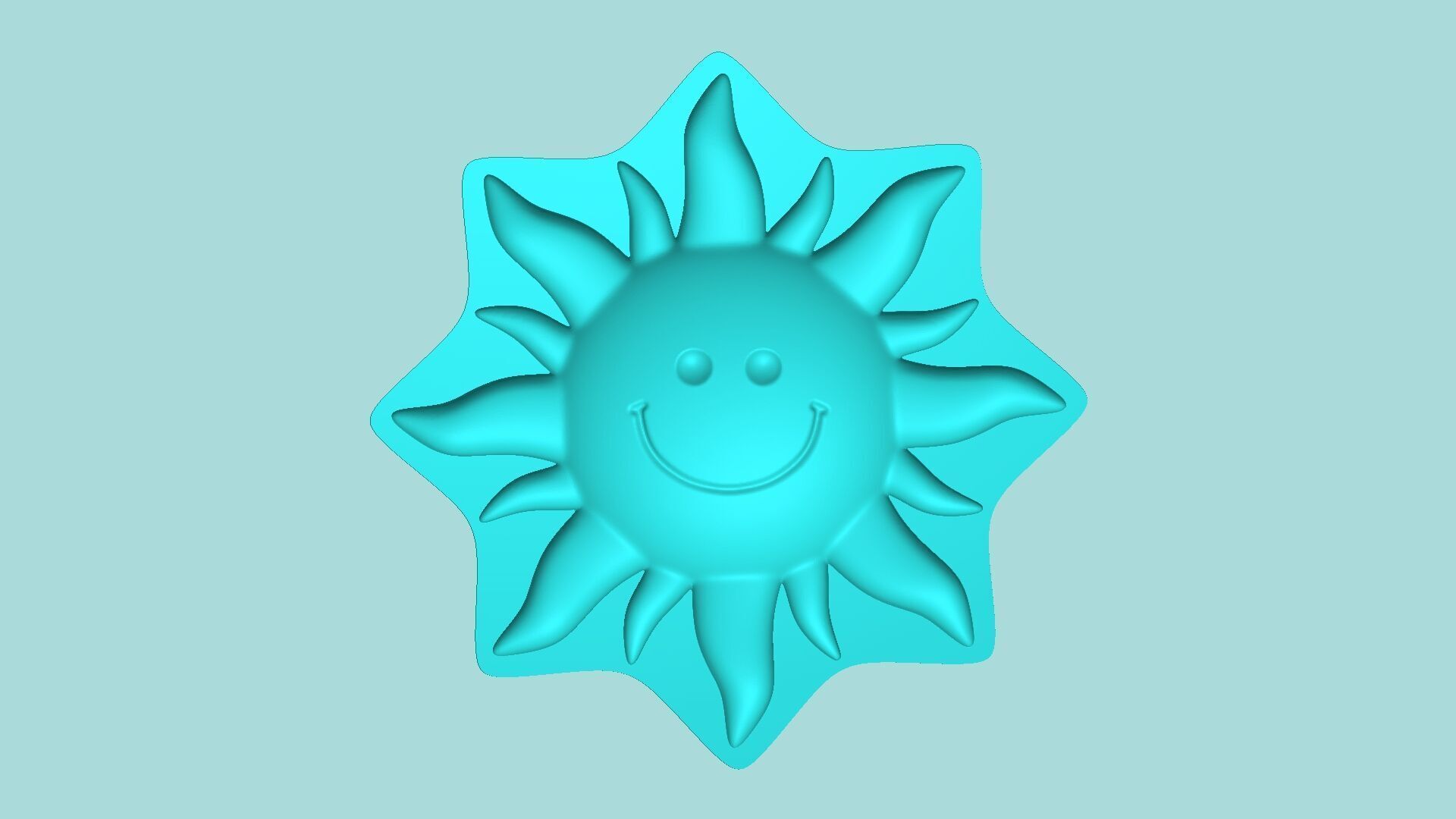 Sun Face Mold - Silicon Maker Template 3D print model_4