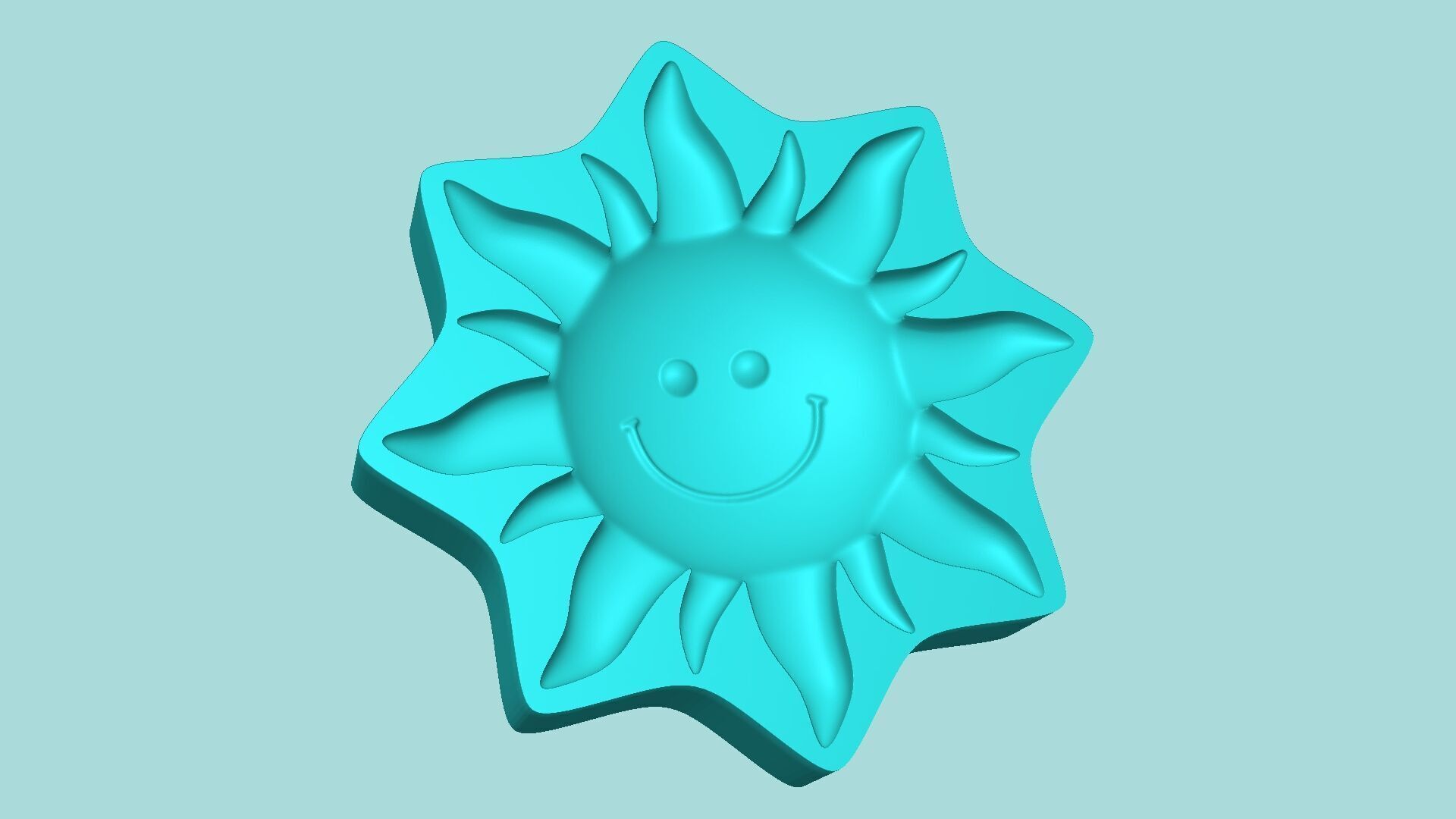 Sun Face Mold - Silicon Maker Template 3D print model_3