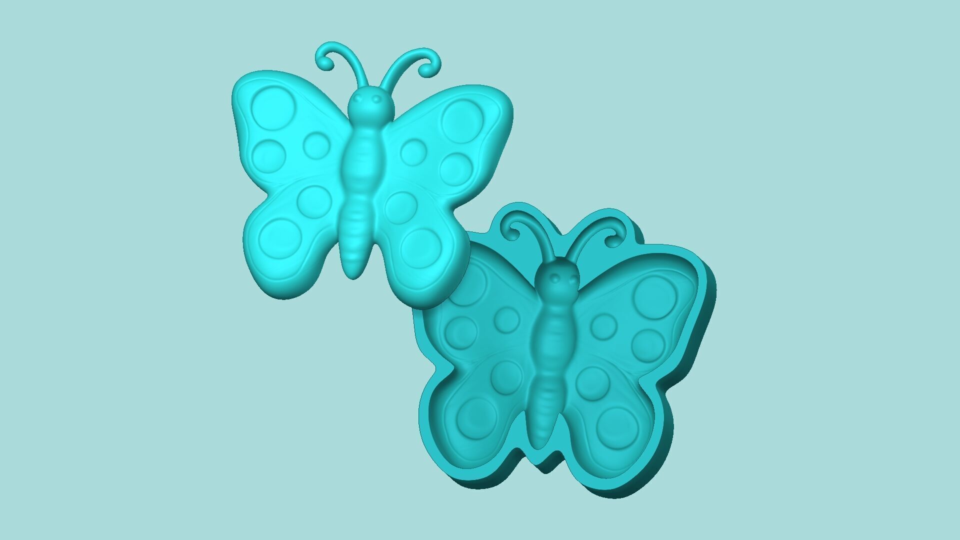 Butterfly 02 Mold - Silicon Maker Template 3D print model_0