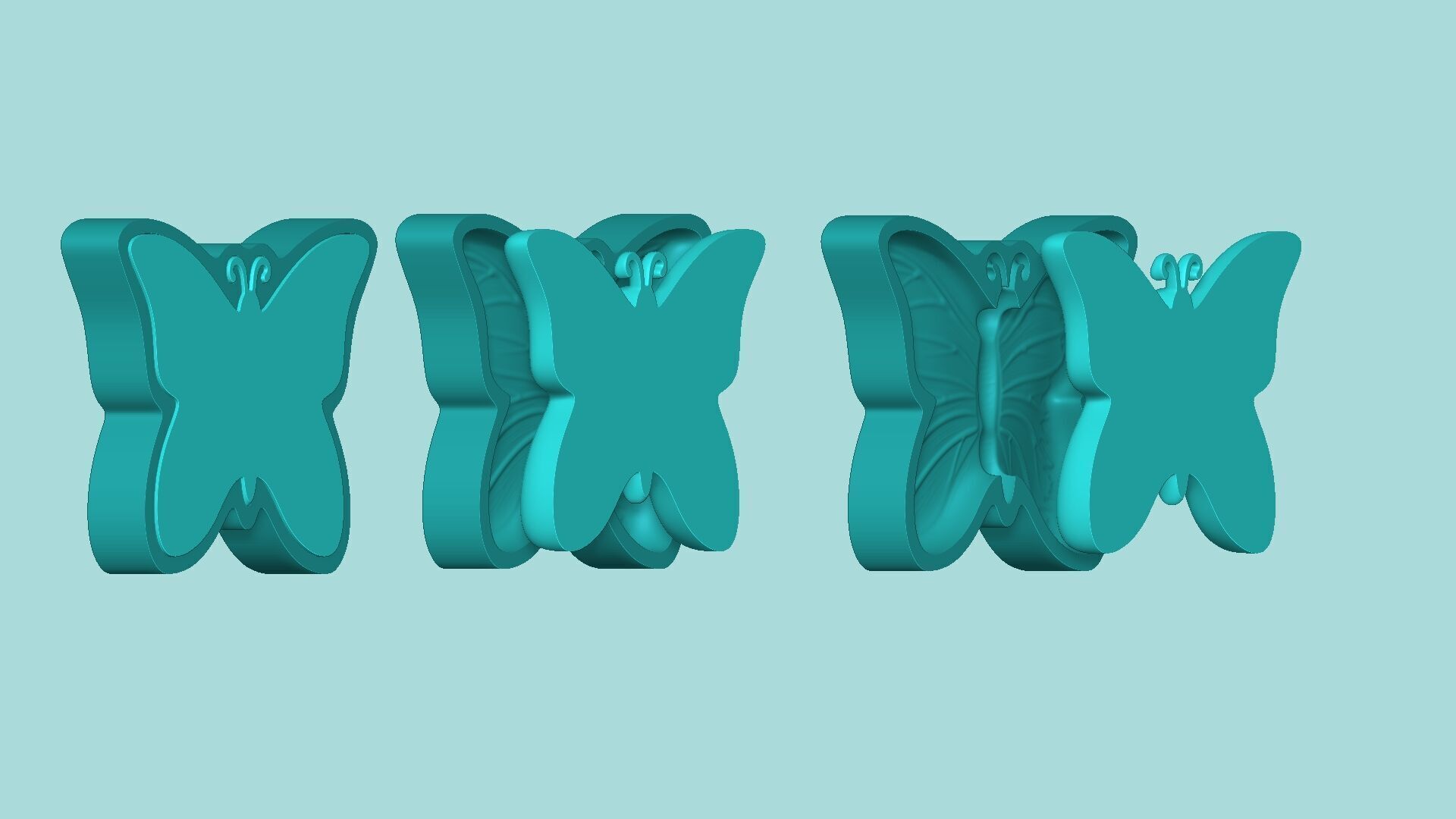 Butterfly 01 Mold - Silicon Maker Template 3D print model_7