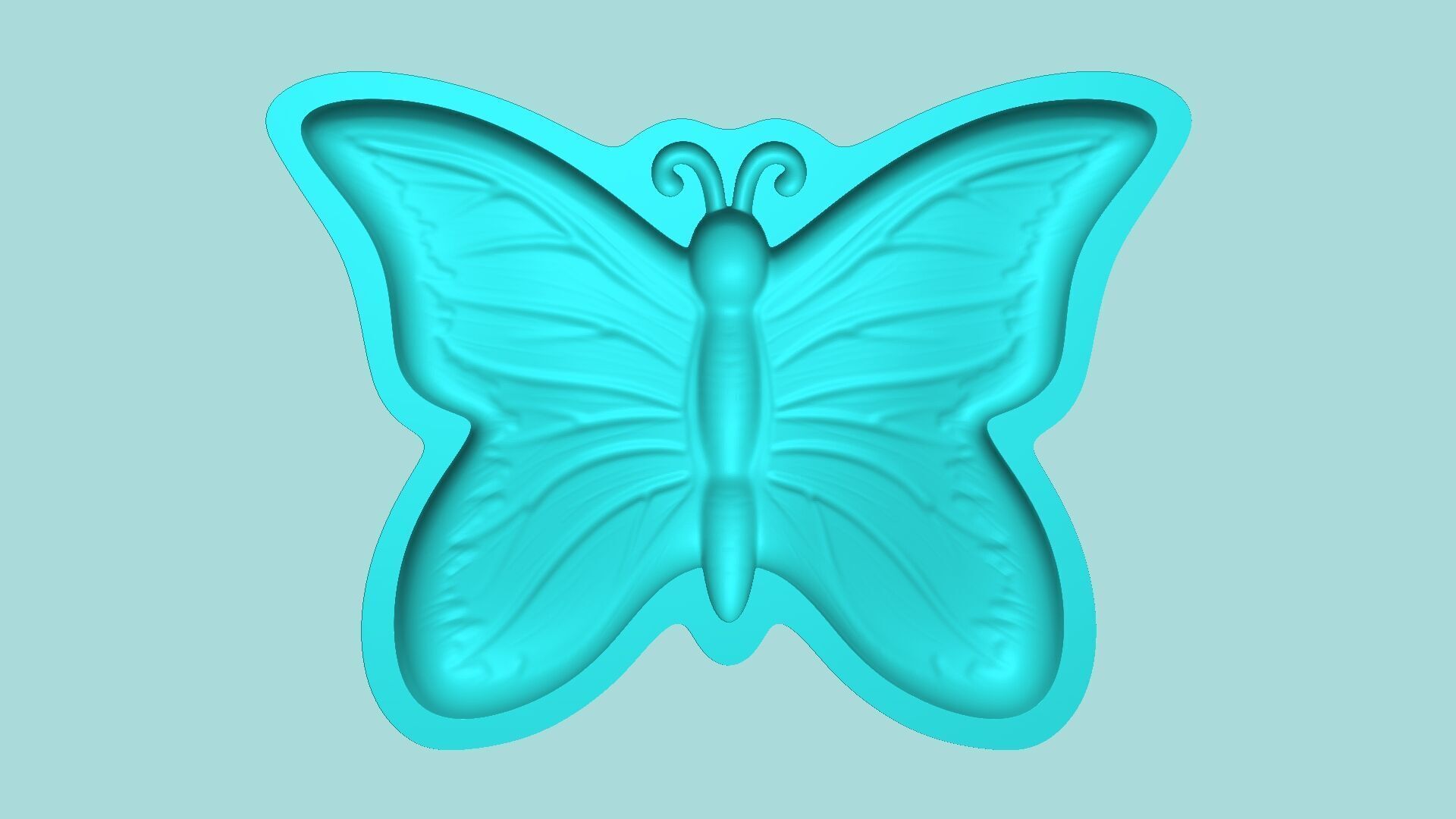 Butterfly 01 Mold - Silicon Maker Template 3D print model_4