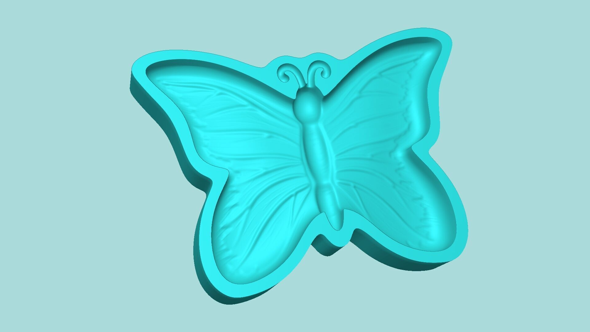 Butterfly 01 Mold - Silicon Maker Template 3D print model_3