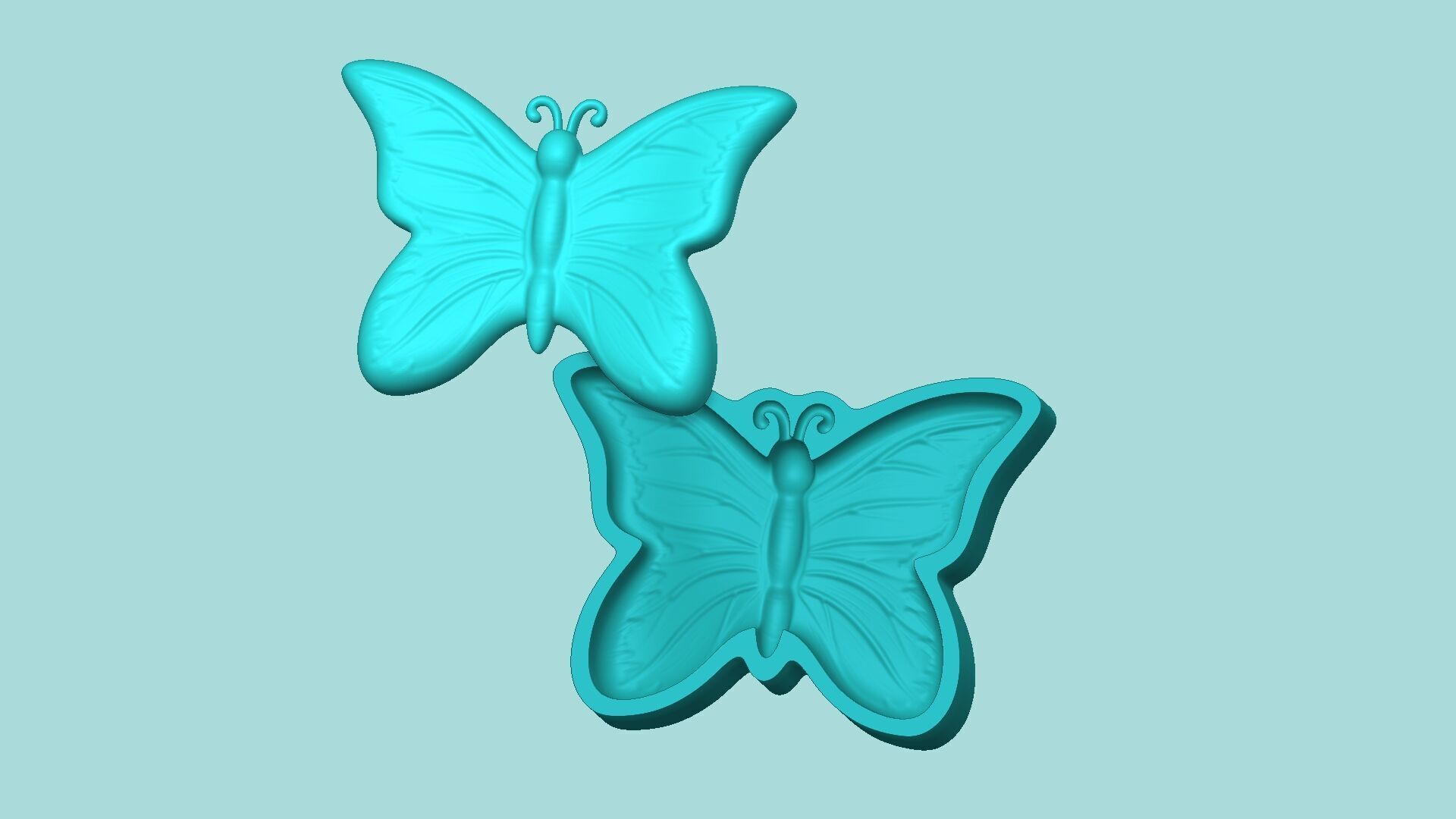 Butterfly 01 Mold - Silicon Maker Template 3D print model_0
