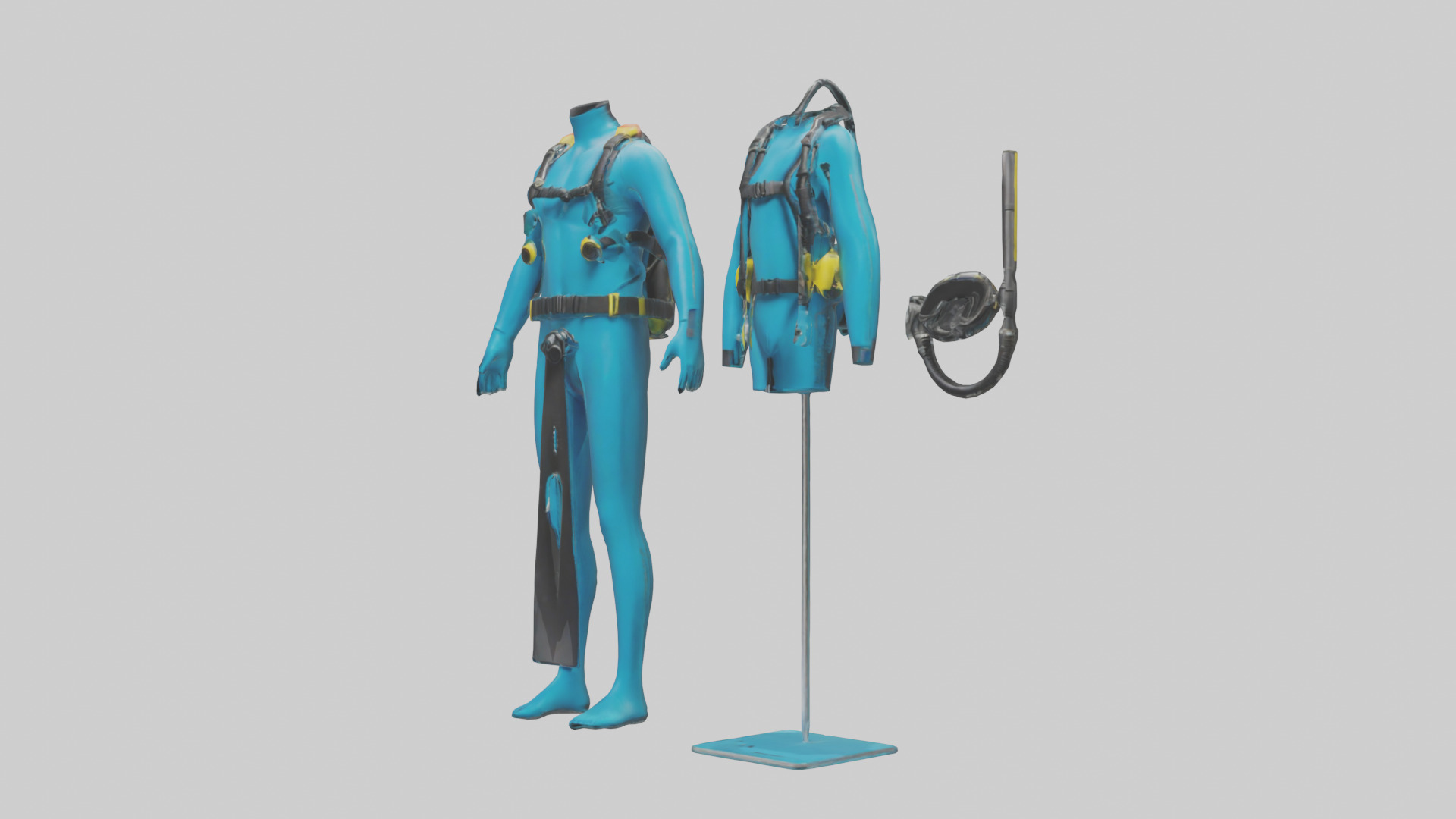 Scuba Diving Equipment model Low-poly 3D model_9