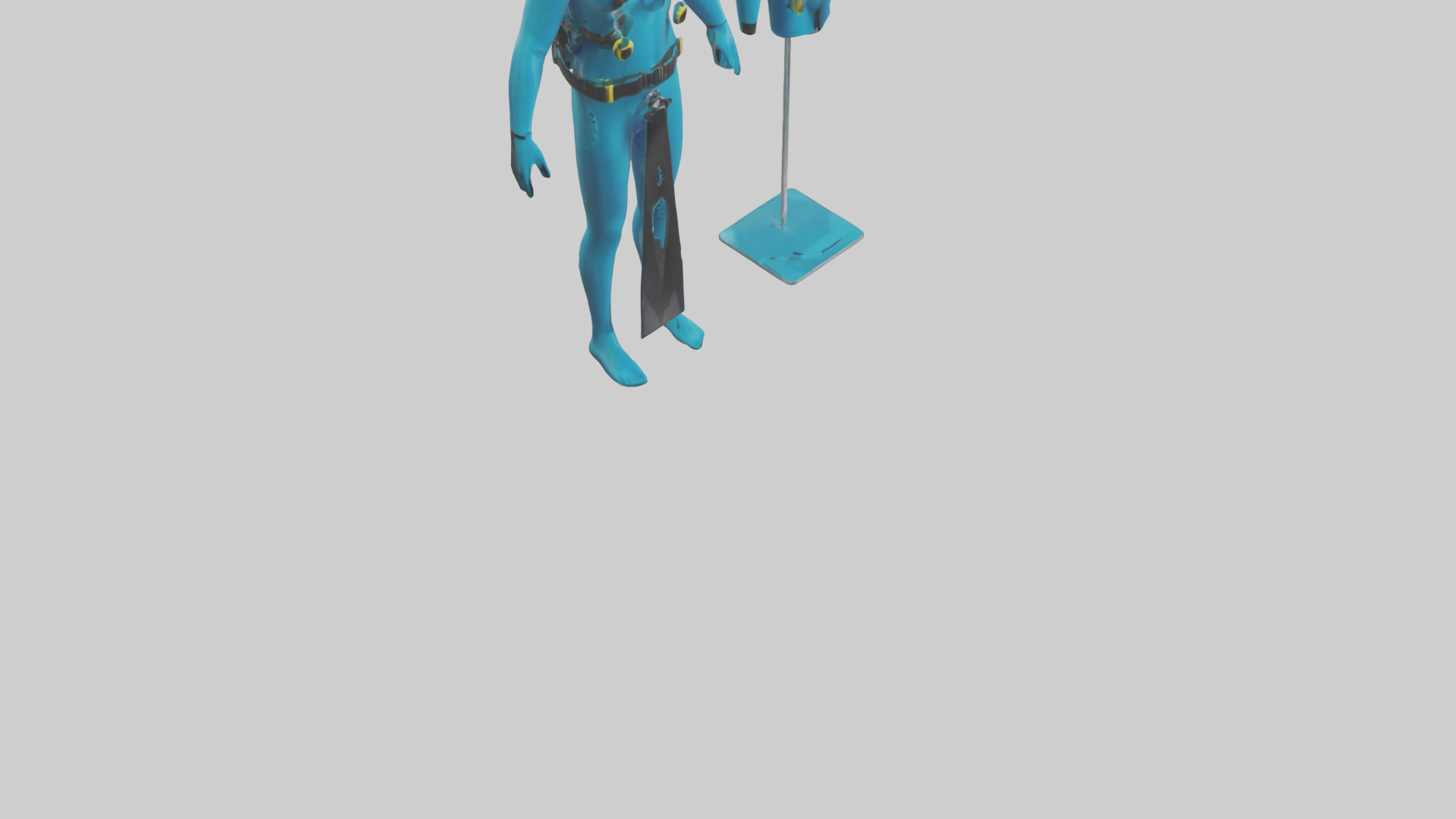 Scuba Diving Equipment model Low-poly 3D model_7