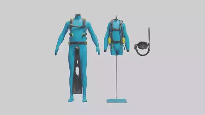 Scuba Diving Equipment model Low-poly 3D model