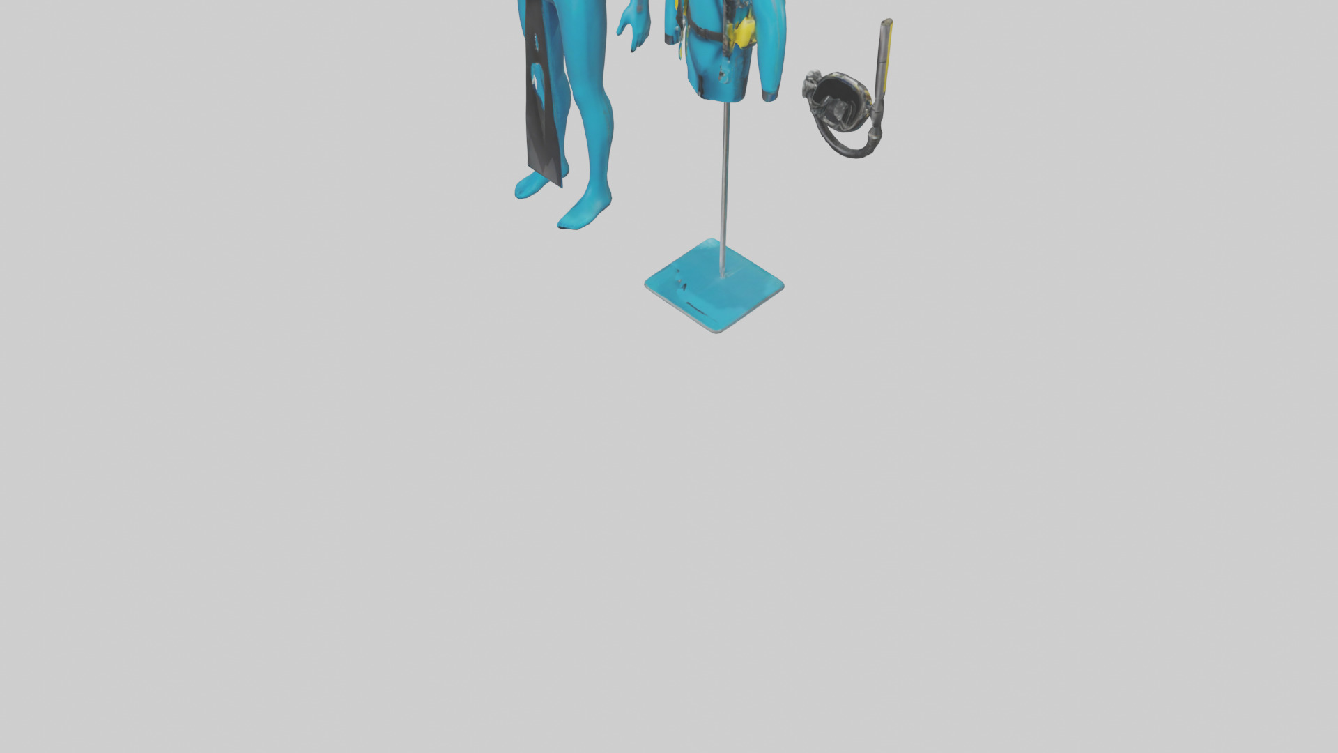 Scuba Diving Equipment model Low-poly 3D model_6