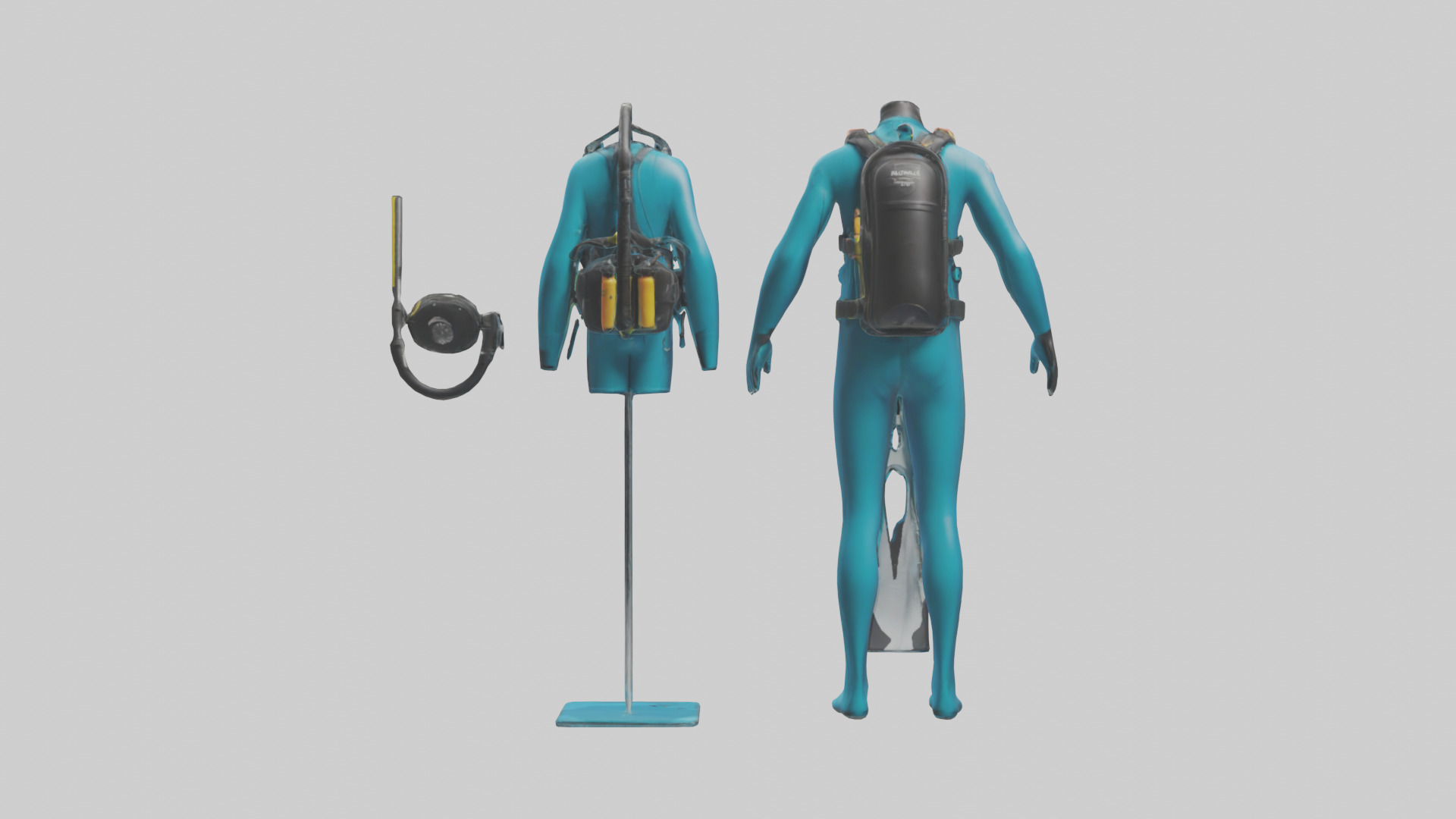 Scuba Diving Equipment model Low-poly 3D model_1