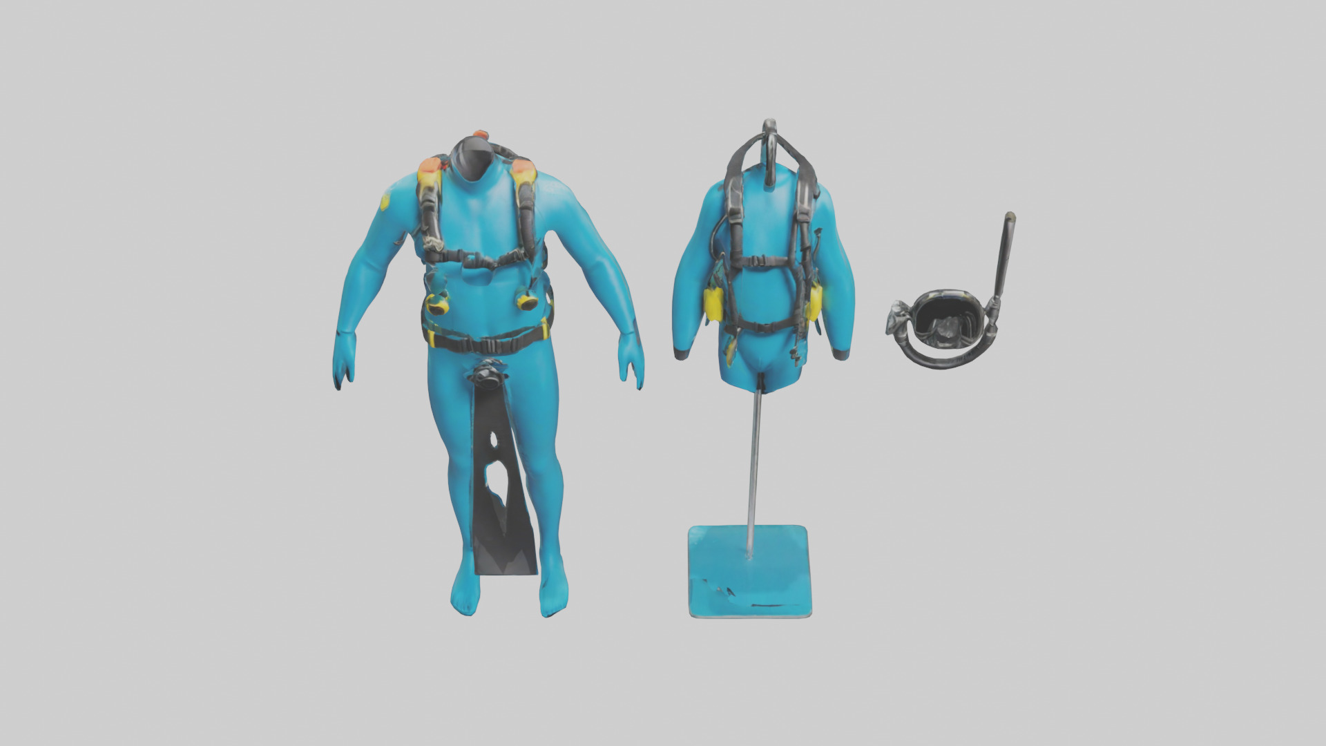 Scuba Diving Equipment model Low-poly 3D model_16