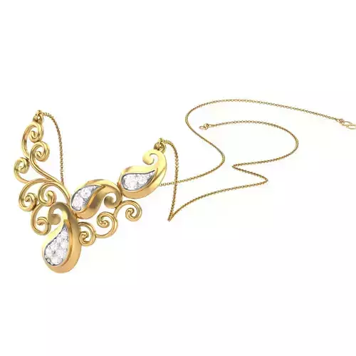 3D Printable Cad jewelry design of Lady diamond Pendant