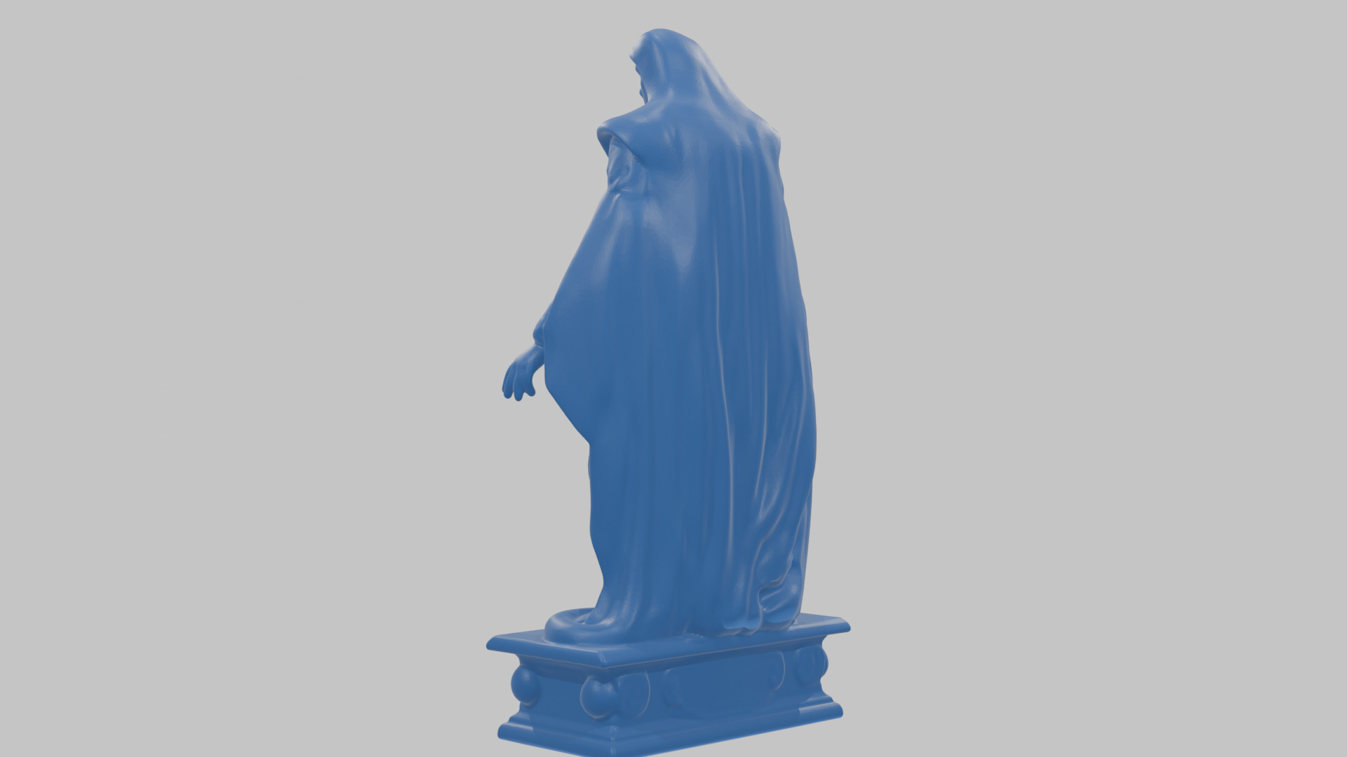 Medieval Goddess Marble Figure Low-poly 3D model_42