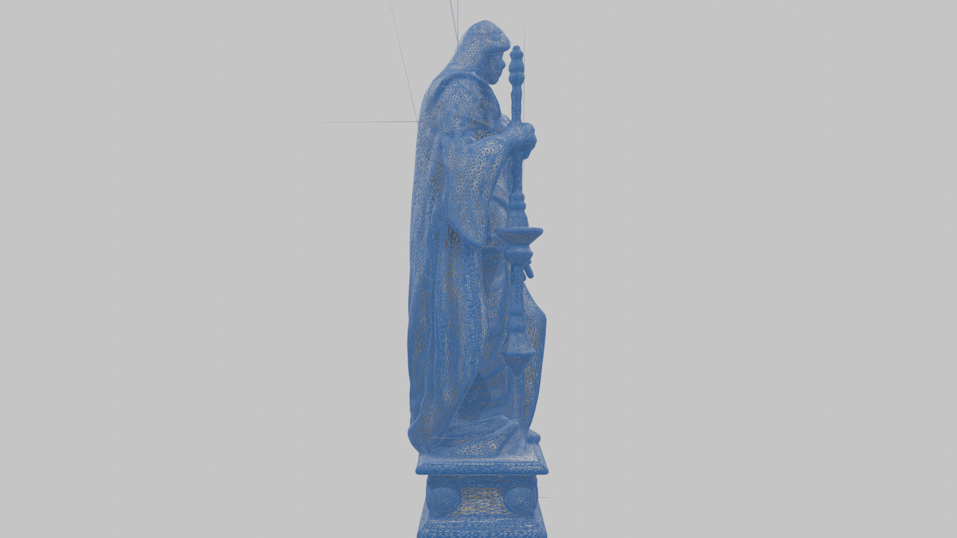 Medieval Goddess Marble Figure Low-poly 3D model_20