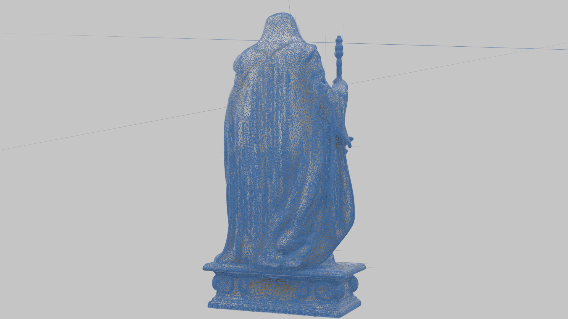Medieval Goddess Marble Figure Low-poly 3D model_23