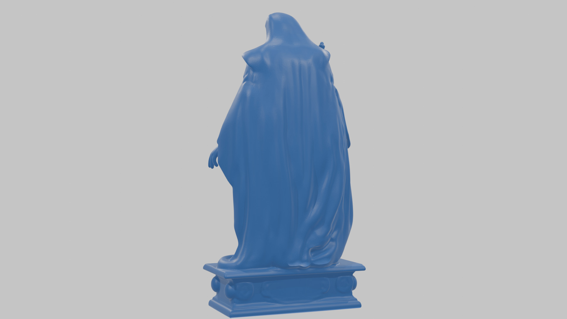 Medieval Goddess Marble Figure Low-poly 3D model_41