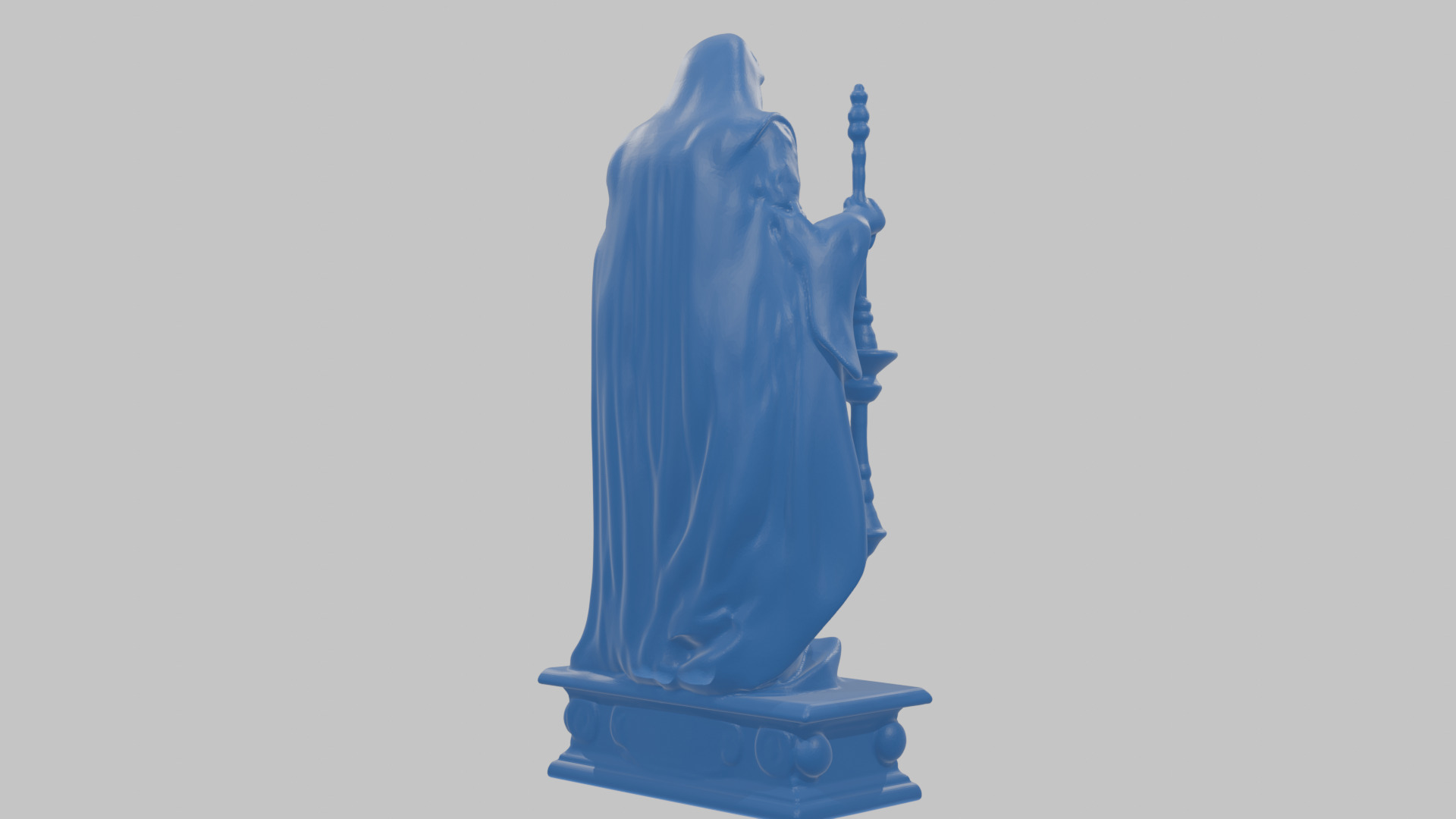 Medieval Goddess Marble Figure Low-poly 3D model_38
