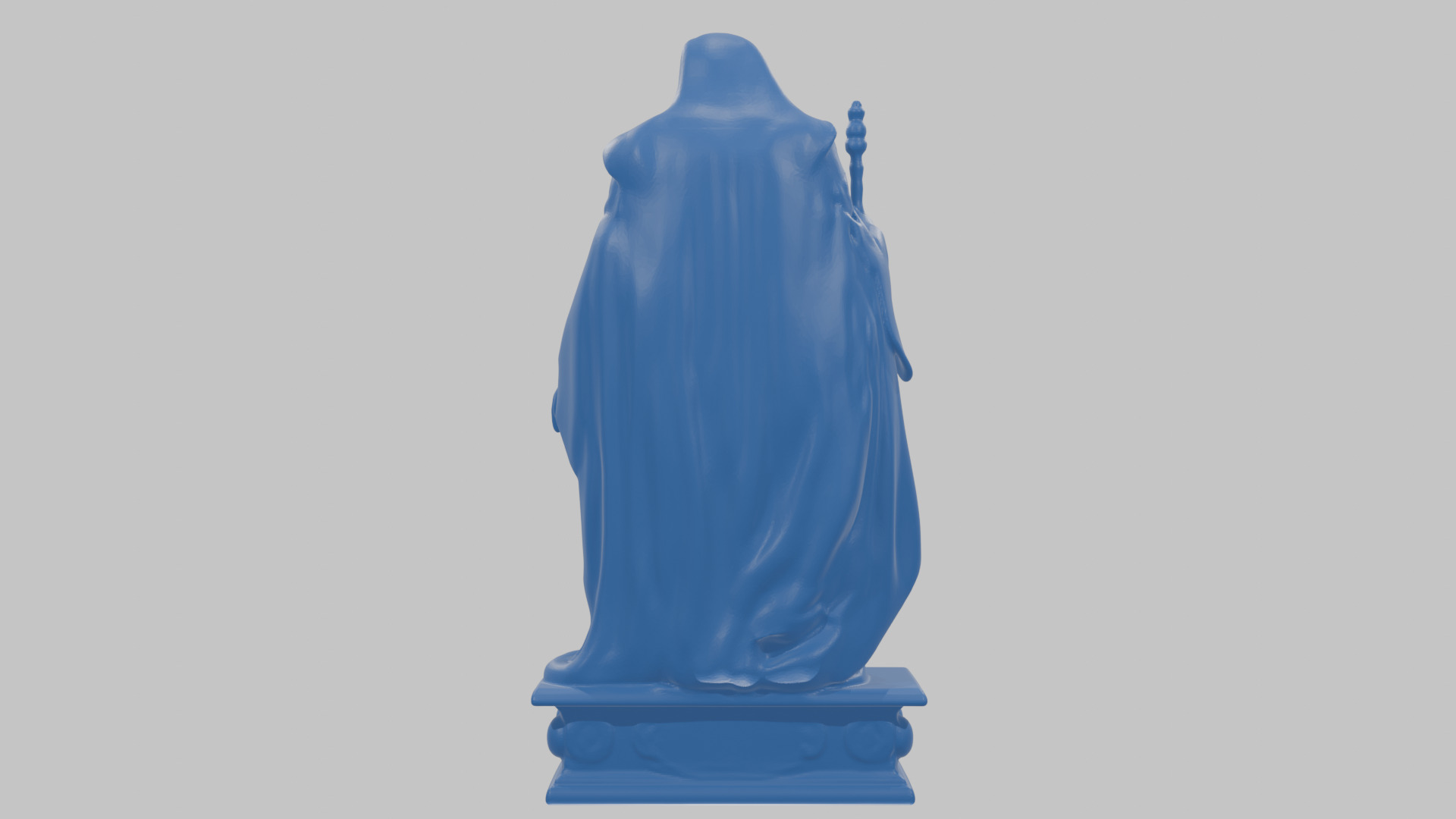 Medieval Goddess Marble Figure Low-poly 3D model_40