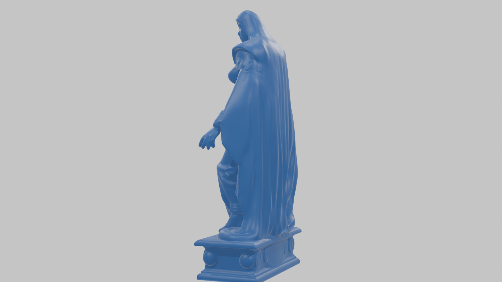 Medieval Goddess Marble Figure Low-poly 3D model_43