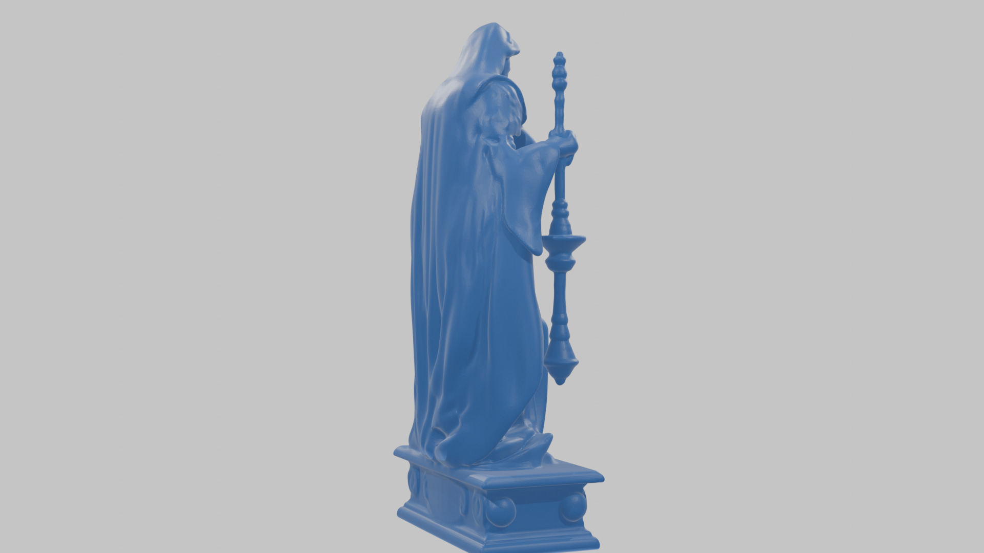 Medieval Goddess Marble Figure Low-poly 3D model_37