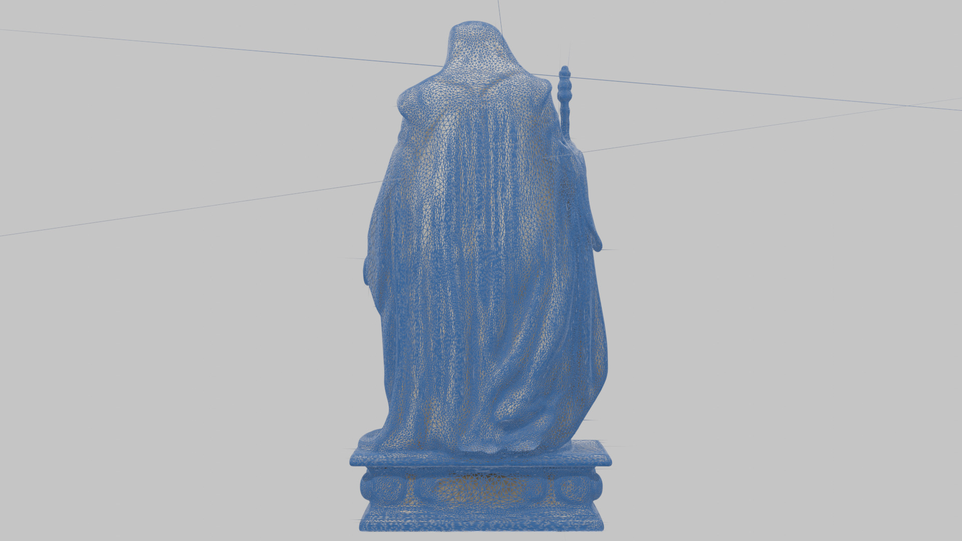 Medieval Goddess Marble Figure Low-poly 3D model_24