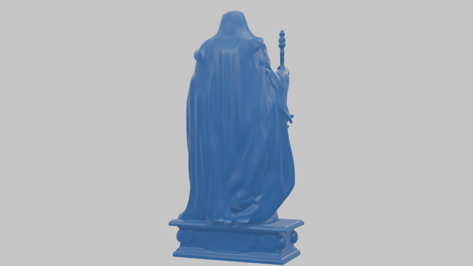 Medieval Goddess Marble Figure Low-poly 3D model_39