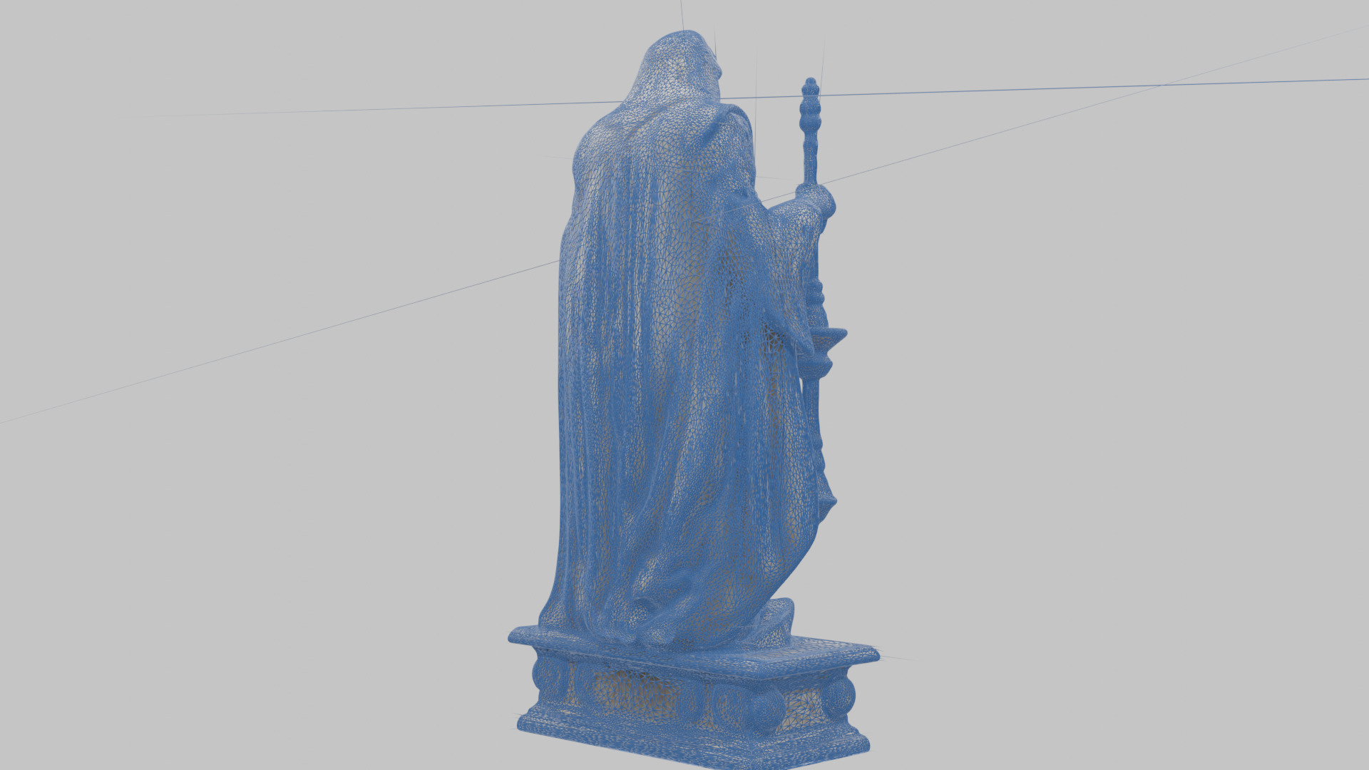 Medieval Goddess Marble Figure Low-poly 3D model_22