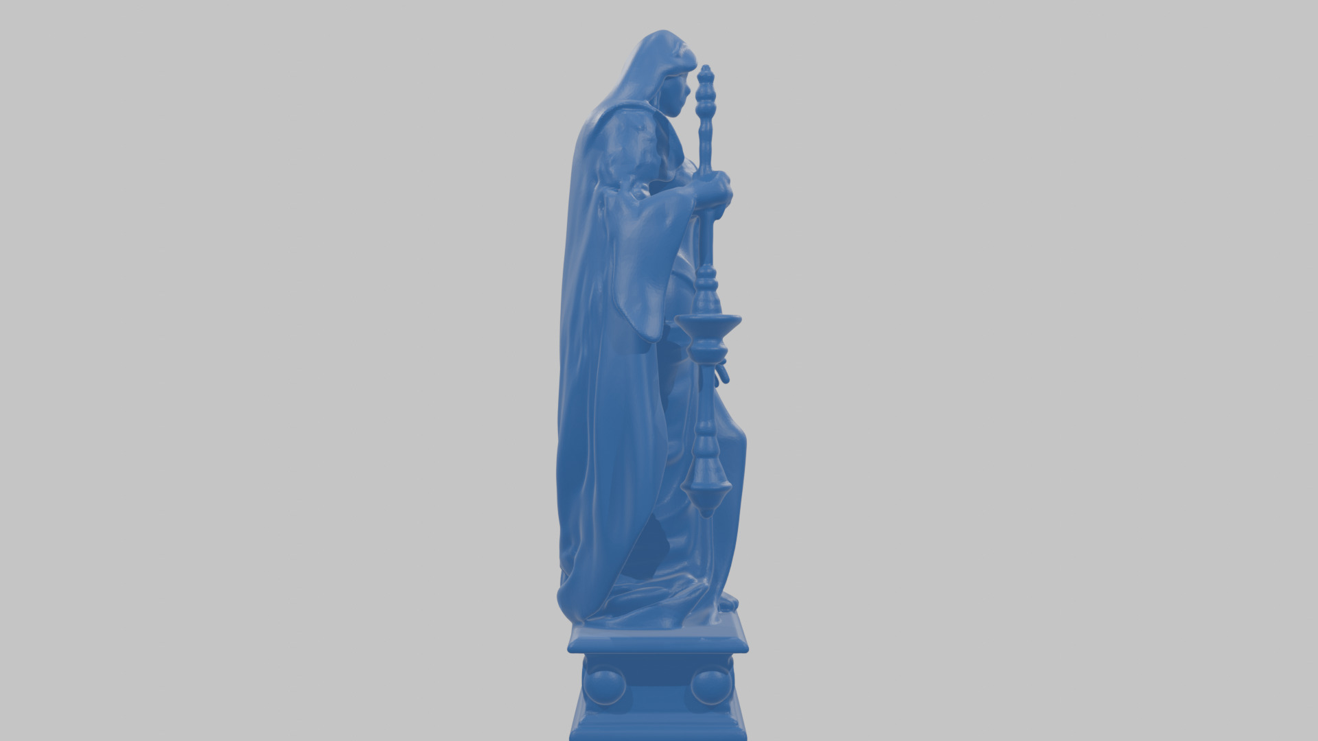 Medieval Goddess Marble Figure Low-poly 3D model_36