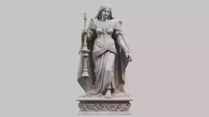 Medieval Goddess Marble Figure Low-poly 3D model