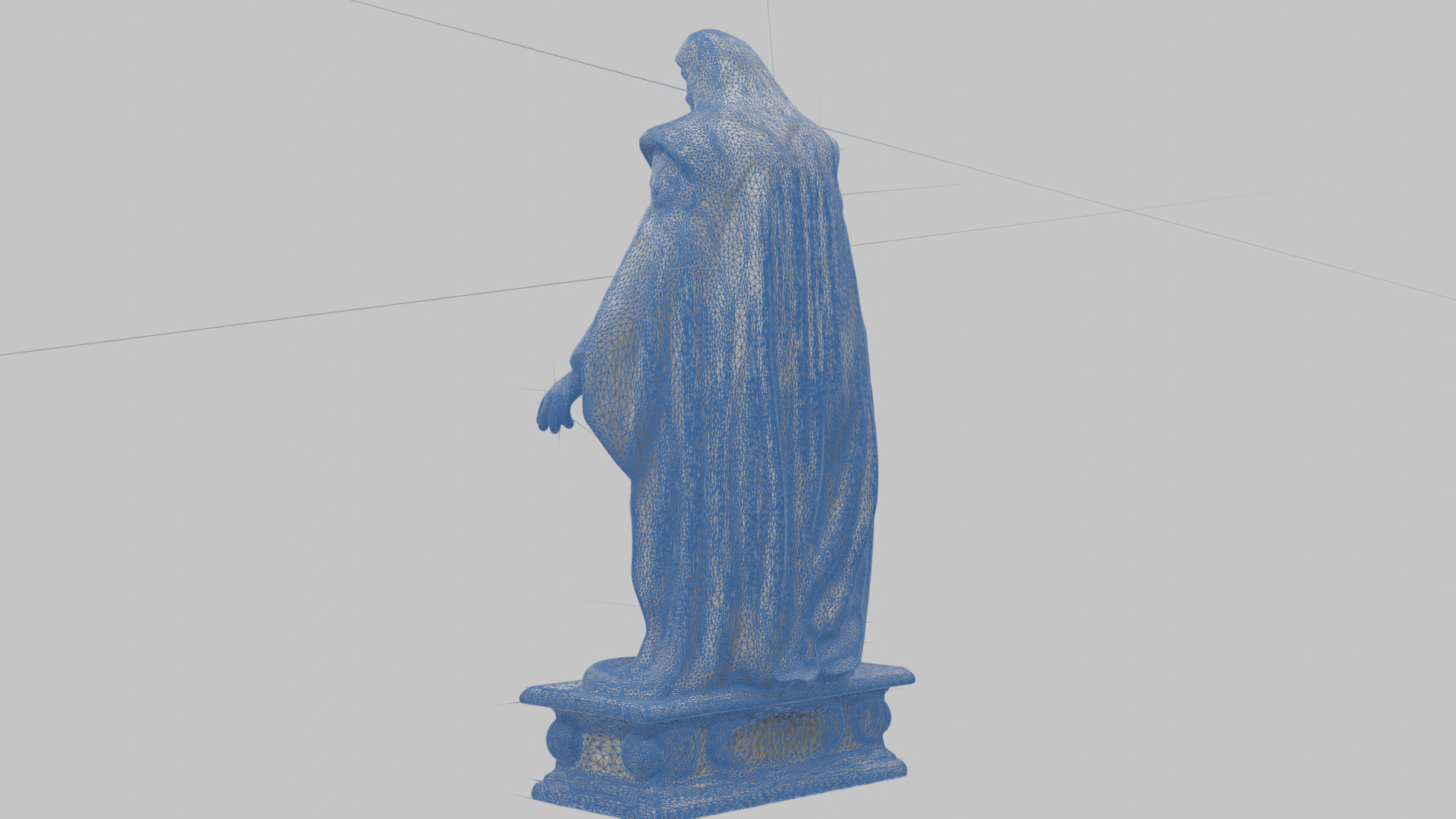 Medieval Goddess Marble Figure Low-poly 3D model_26