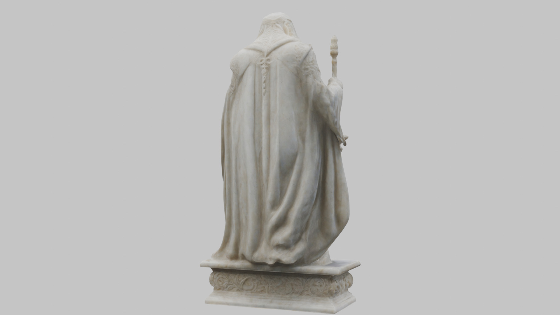 Medieval Goddess Marble Figure Low-poly 3D model_7