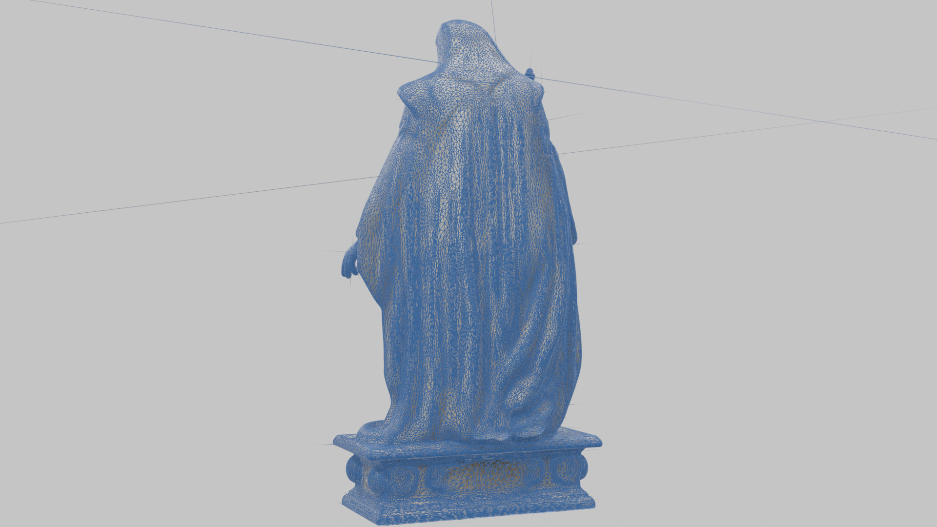 Medieval Goddess Marble Figure Low-poly 3D model_25