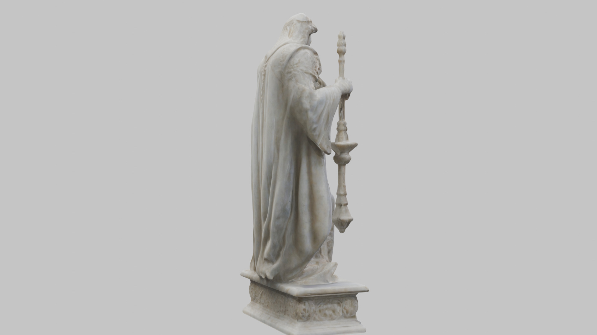 Medieval Goddess Marble Figure Low-poly 3D model_5