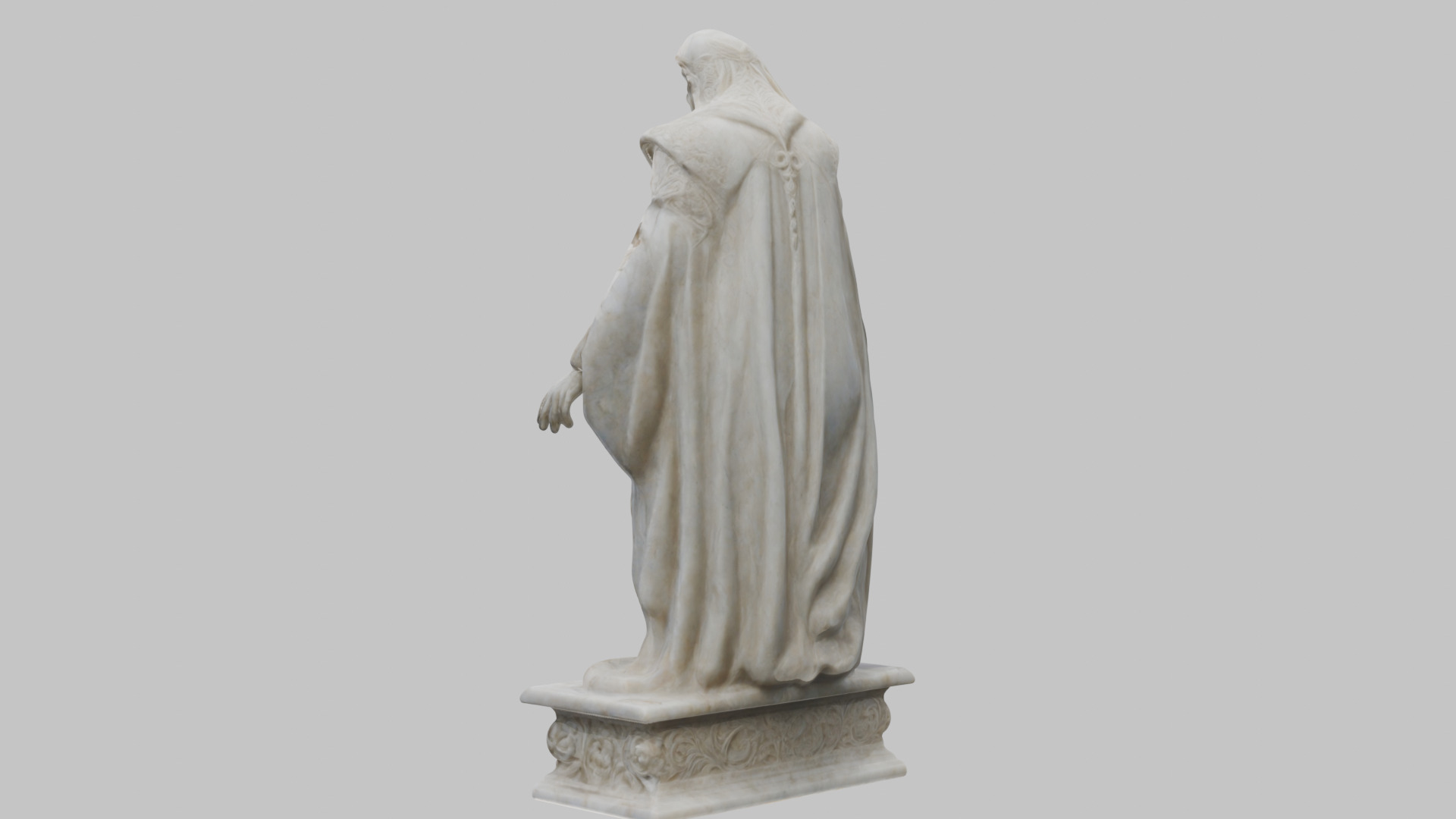 Medieval Goddess Marble Figure Low-poly 3D model_10