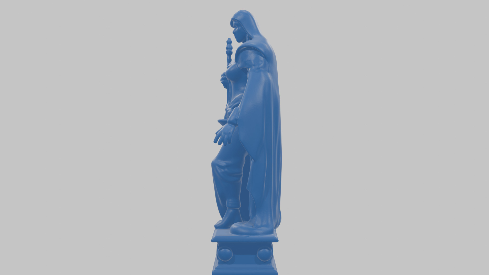 Medieval Goddess Marble Figure Low-poly 3D model_44