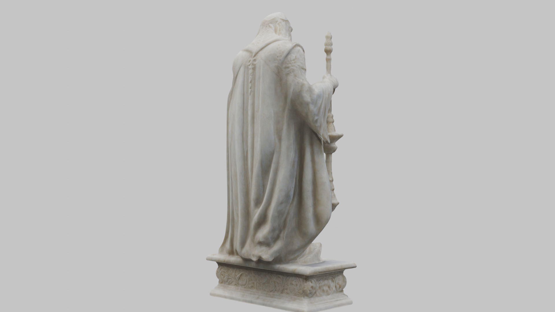 Medieval Goddess Marble Figure Low-poly 3D model_6