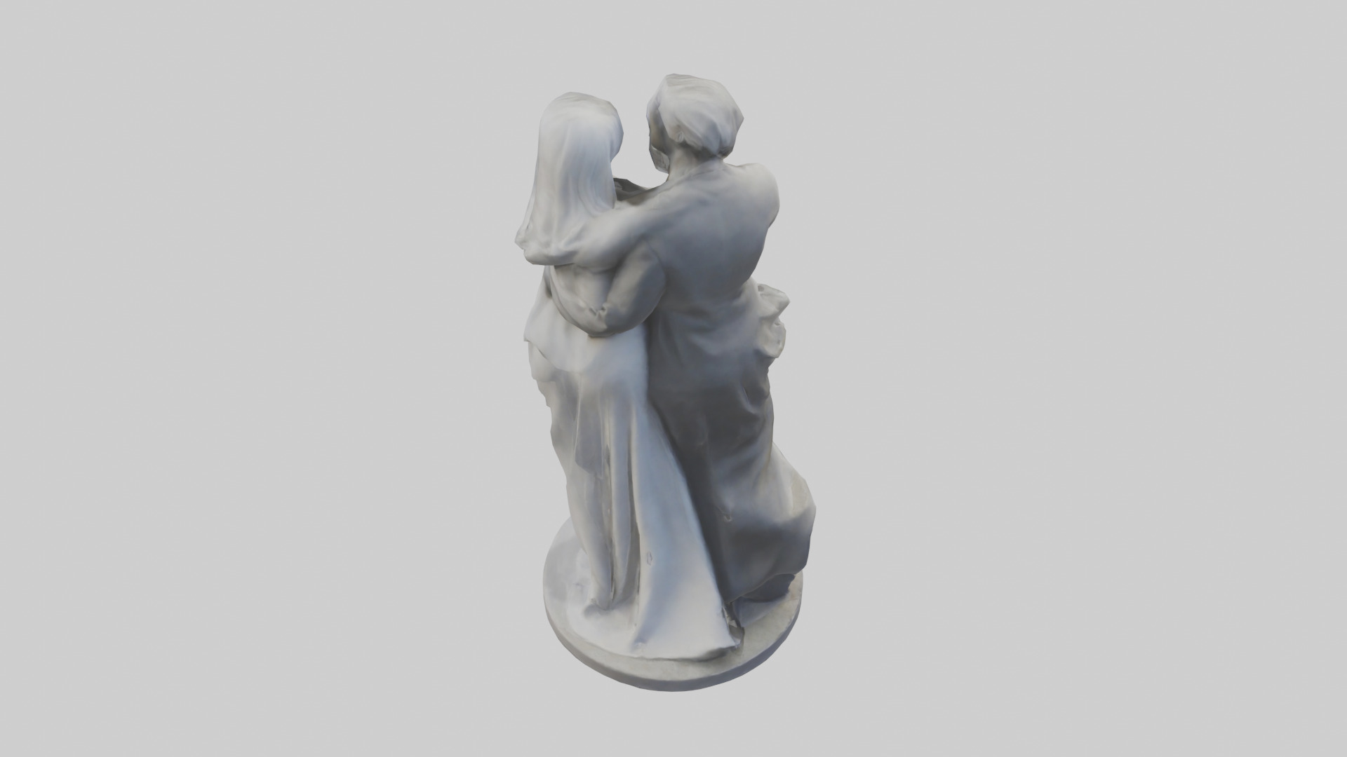 Sculpted Couple statue model Low-poly 3D model_15
